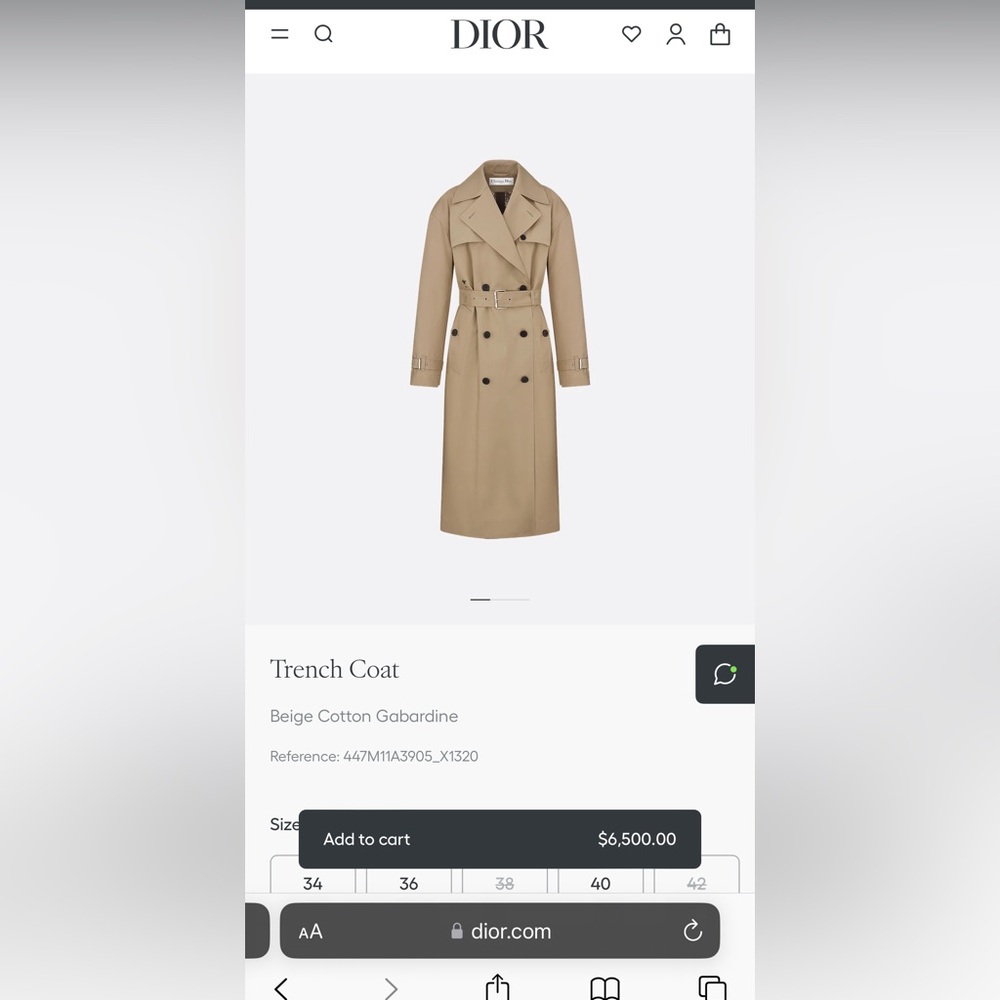 DIOR Christian Dior Monsieur Trench Coat Beige Cotton Gabardine 💃🏻❤️🔥 - Picture 3 of 13